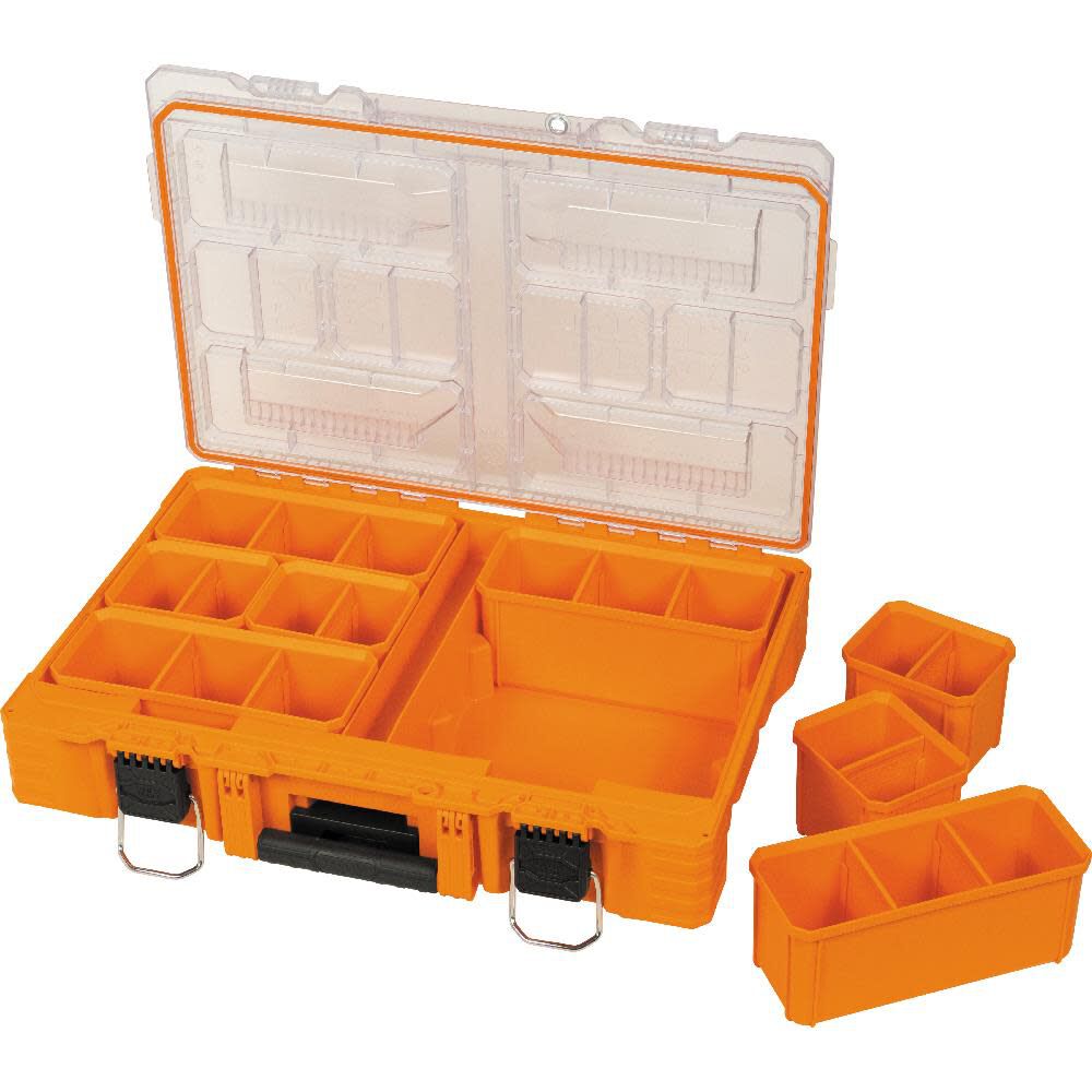 MODbox Tall Component Box, Full Width 12-in W x 3.7-in H x 20.8-in D Orange Plastic Tool Box 54806MB