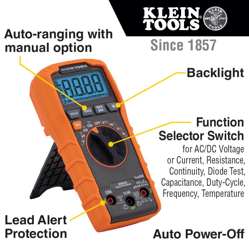 Multimeter TRMS Auto 600V Temp MM420