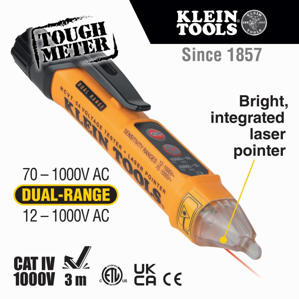 Non-Contact Voltage Tester with Laser NCVT5A