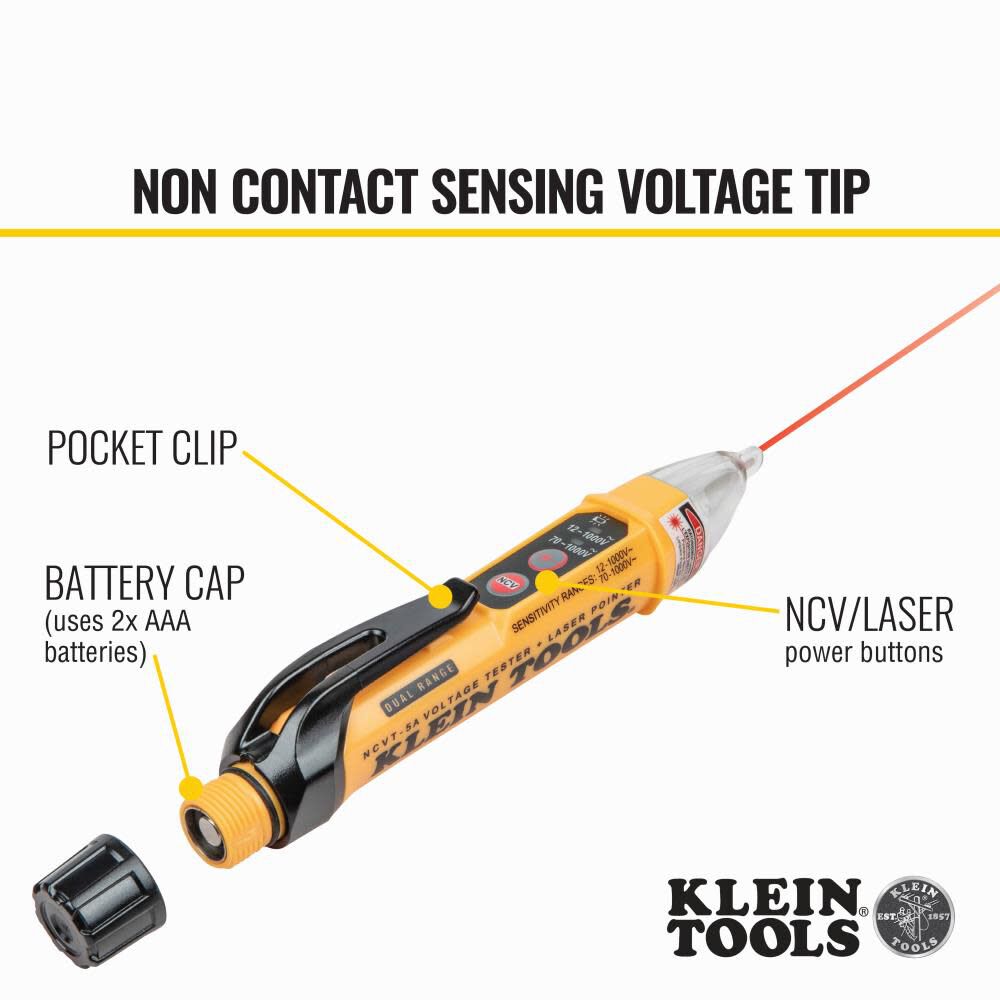 Non-Contact Voltage Tester with Laser NCVT5A