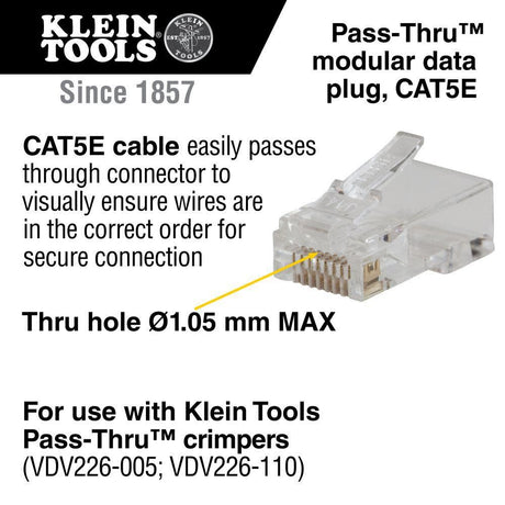 Pass Thru Data Plug CAT5e 200pk VDV826762