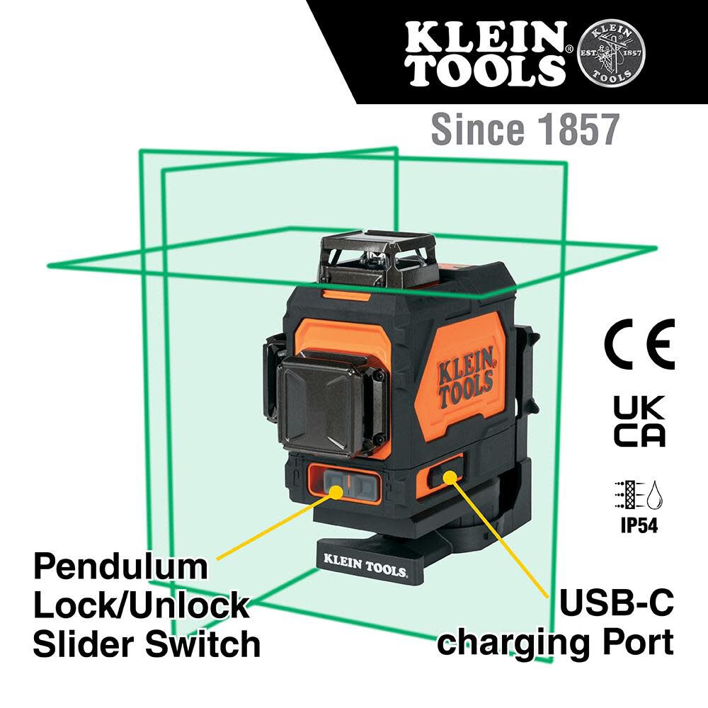 Green 91-ft Self-Leveling Indoor/Outdoor Cross Beam Cross-line Laser Level (Accessories Included) 93PLL