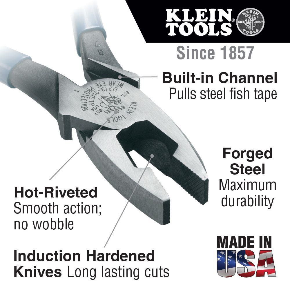 Pliers Side Cut/Fish Tape Pulling J2139NETP