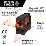 Red 35-ft Self-Leveling Indoor Cross Beam Cross-line Laser Level (Accessories Included) 93MCLS