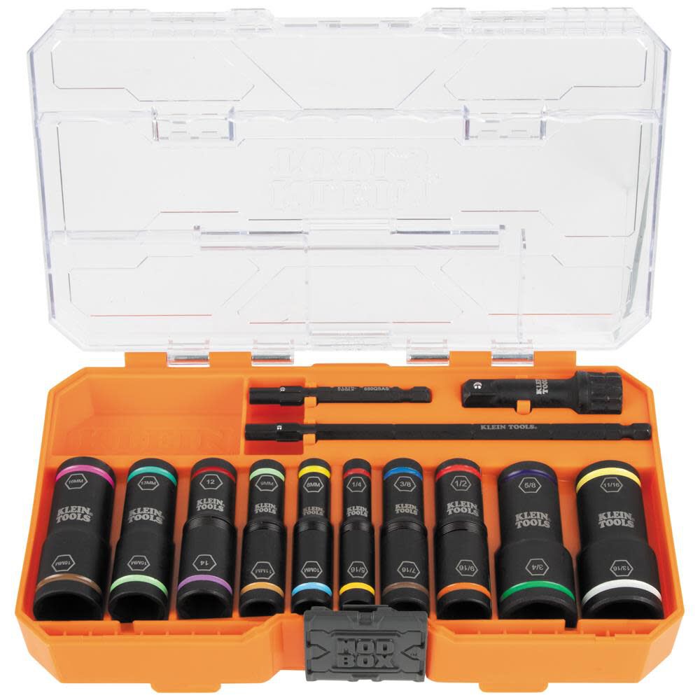 1/4-in, 3/8-in Drive Standard (SAE) Deep Socket Set (13-Pieces) 65239