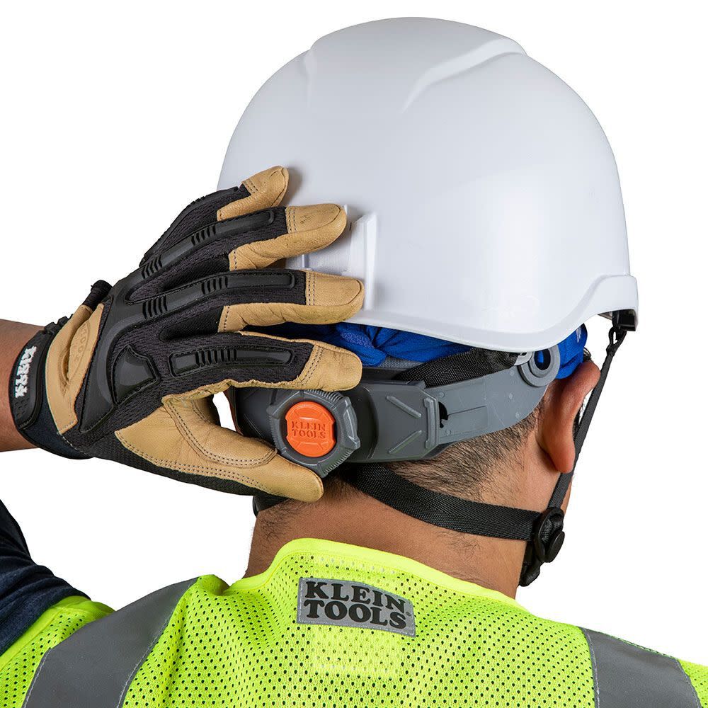 Safety Helmet Vented-Class C with Rechargeable Headlamp White 60150