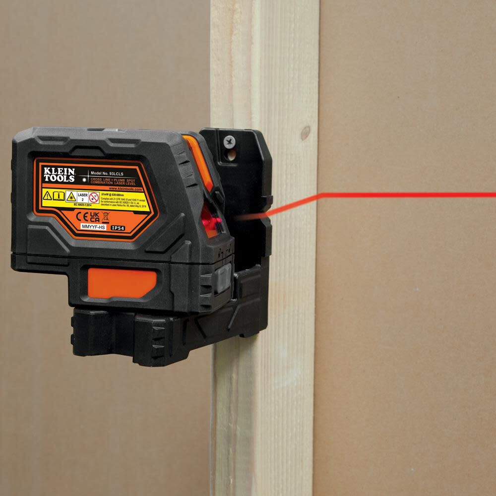 Red 150-ft Self-Leveling Indoor/Outdoor Cross Beam Cross-line Laser Level (Accessories Included) 93LCLS