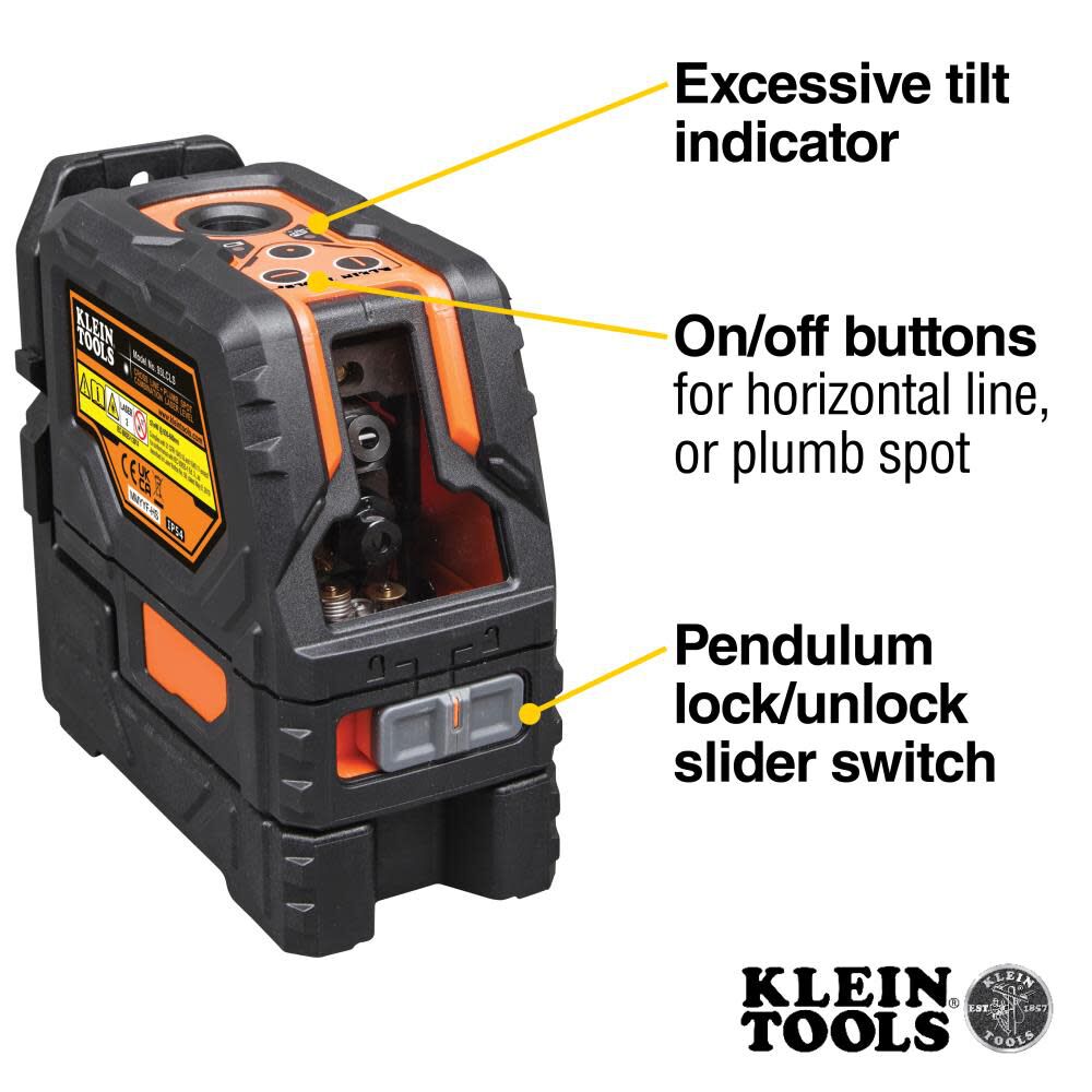 Red 150-ft Self-Leveling Indoor/Outdoor Cross Beam Cross-line Laser Level (Accessories Included) 93LCLS