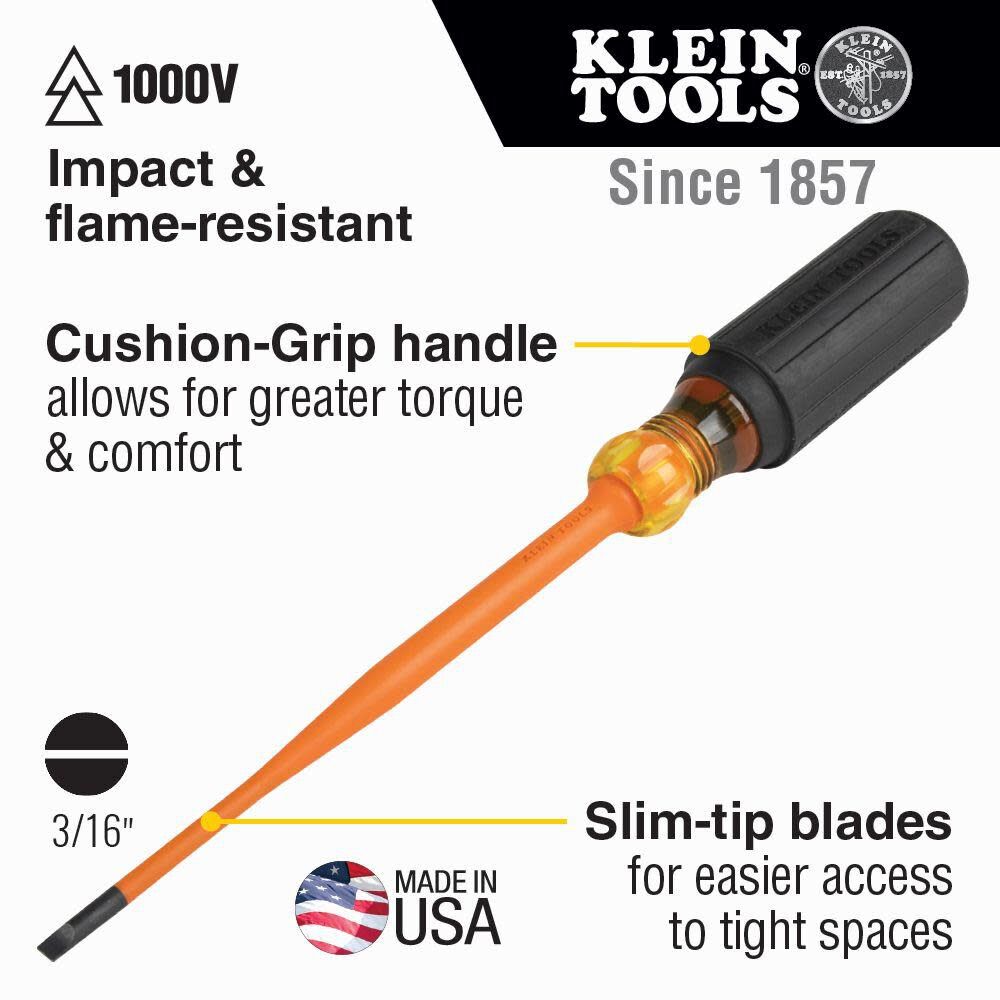 Slim-Tip Insulated Screwdriver 3/16 6916INS