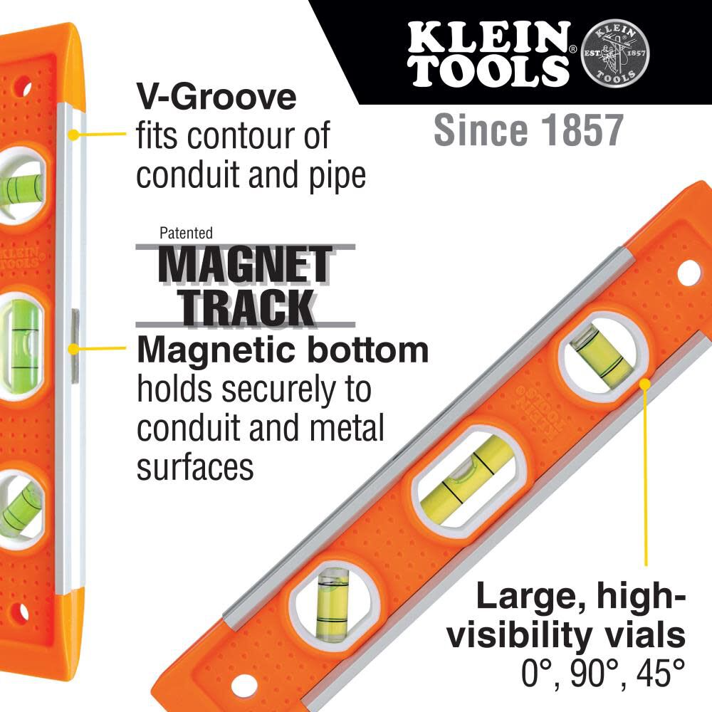 Plastic 9-in 3 Vial Torpedo Level 935