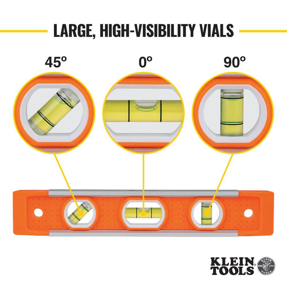 Plastic 9-in 3 Vial Torpedo Level 935