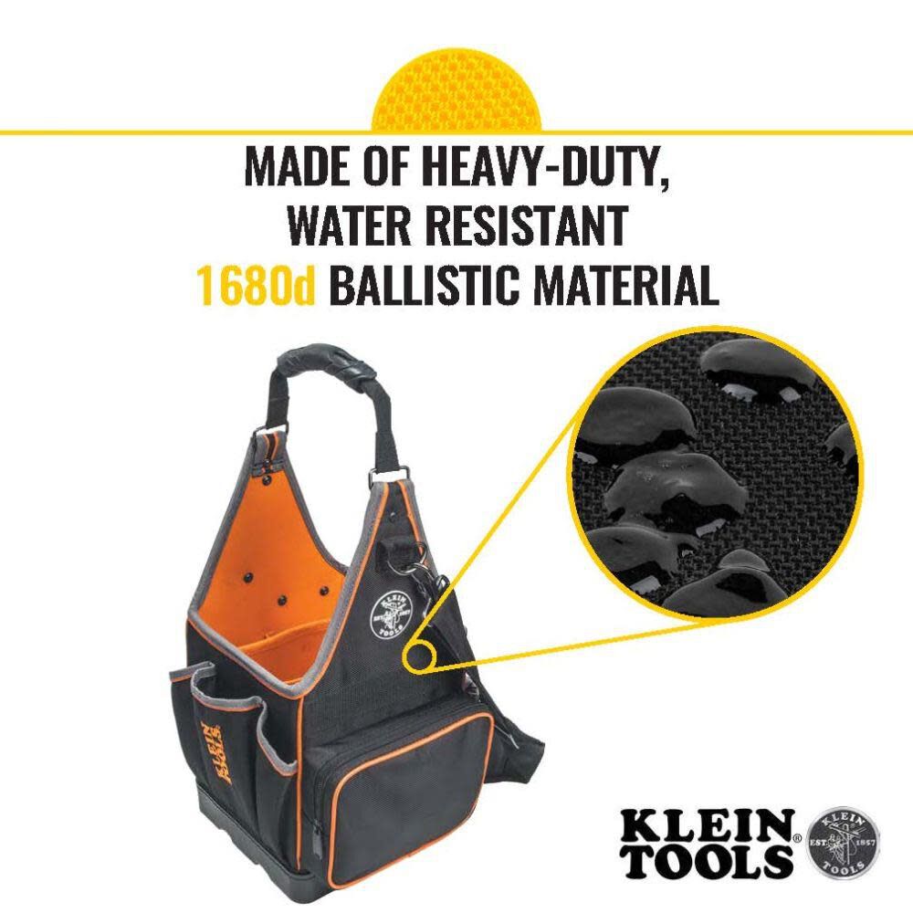 Black Ballistic Nylon 8.75-in Zippered Electrician's Tote 55415814