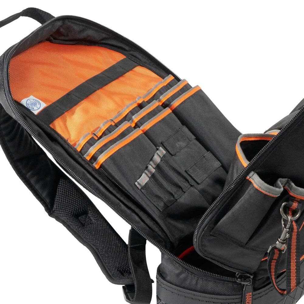 20 x 14.5 x 7.25 Black with Orange/Gray Backpack 55421BP14