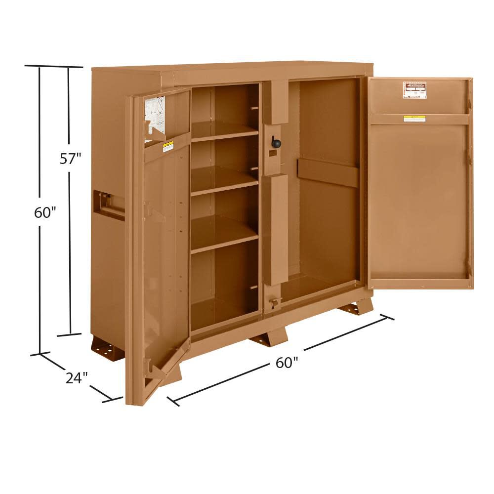 JOBMASTER Cabinet 60-in W x 24-in L x 60-in H Brown Steel Jobsite Box 111