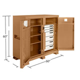 JOBMASTER Cabinet 30-in W x 60-in L x 60-in H Brown Steel Jobsite Box 112