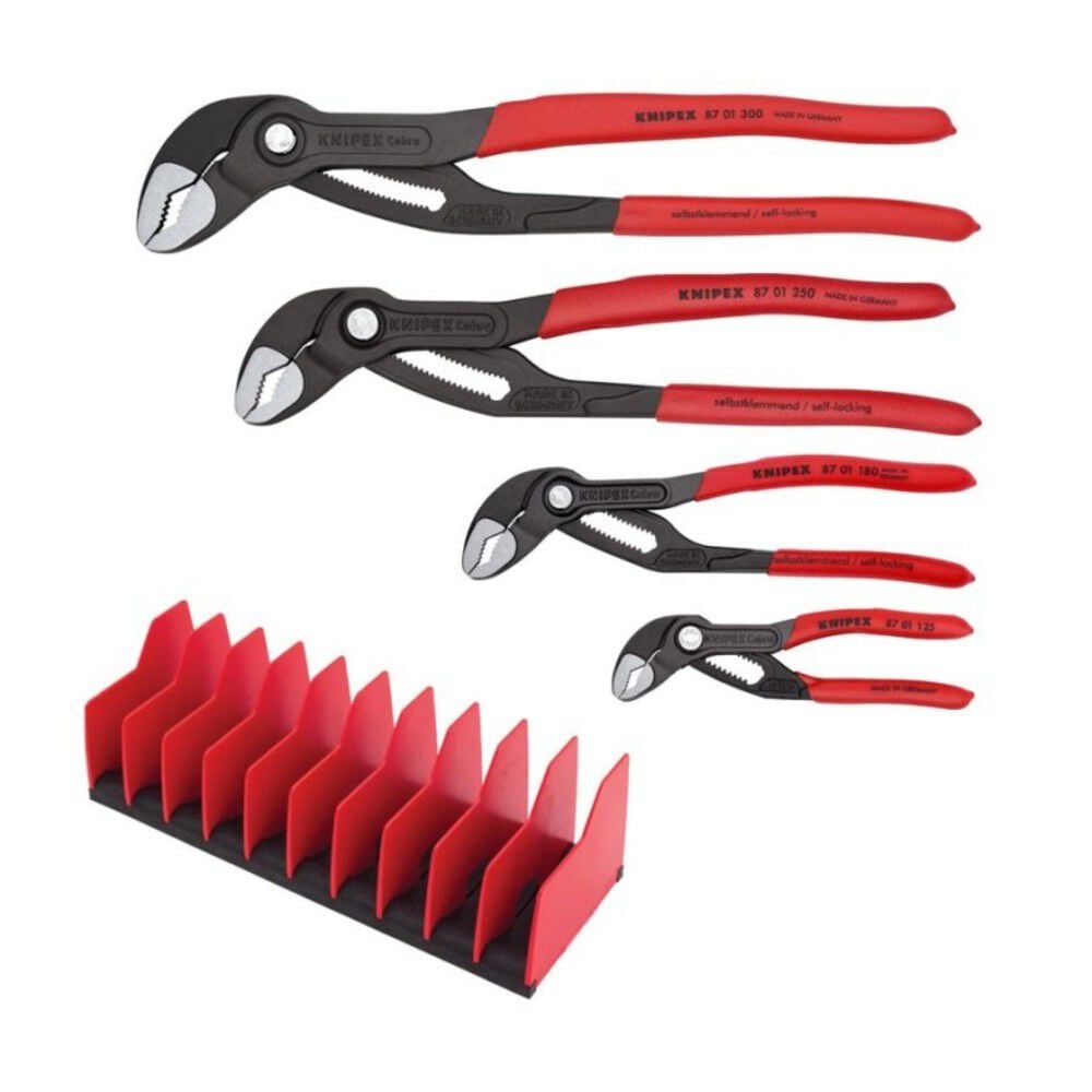 Cobra Pliers Set 4pc with 10pc Tool Holder 9K 00 80 138 US