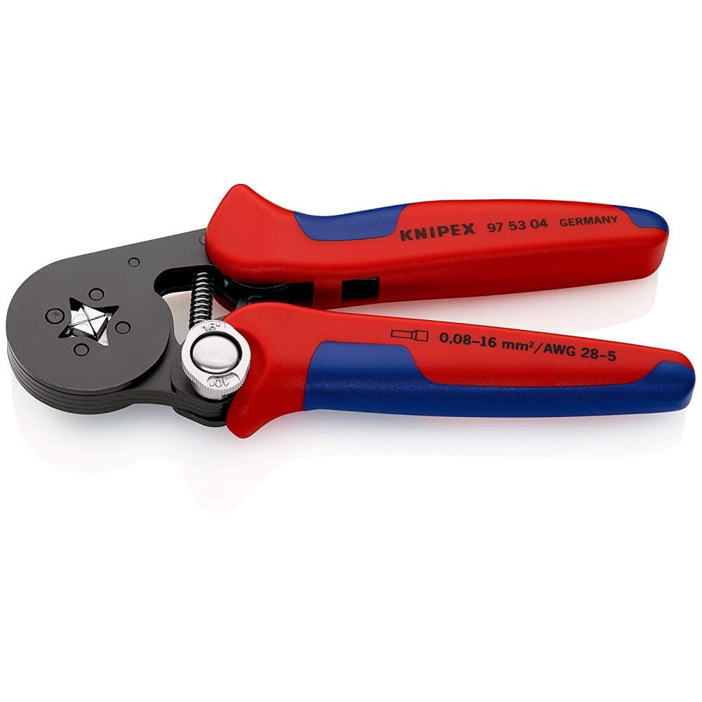 Red 7-in Self-Adjusting Crimping Pliers for End Sleeves with Comfort Grip Handle 97 53 04