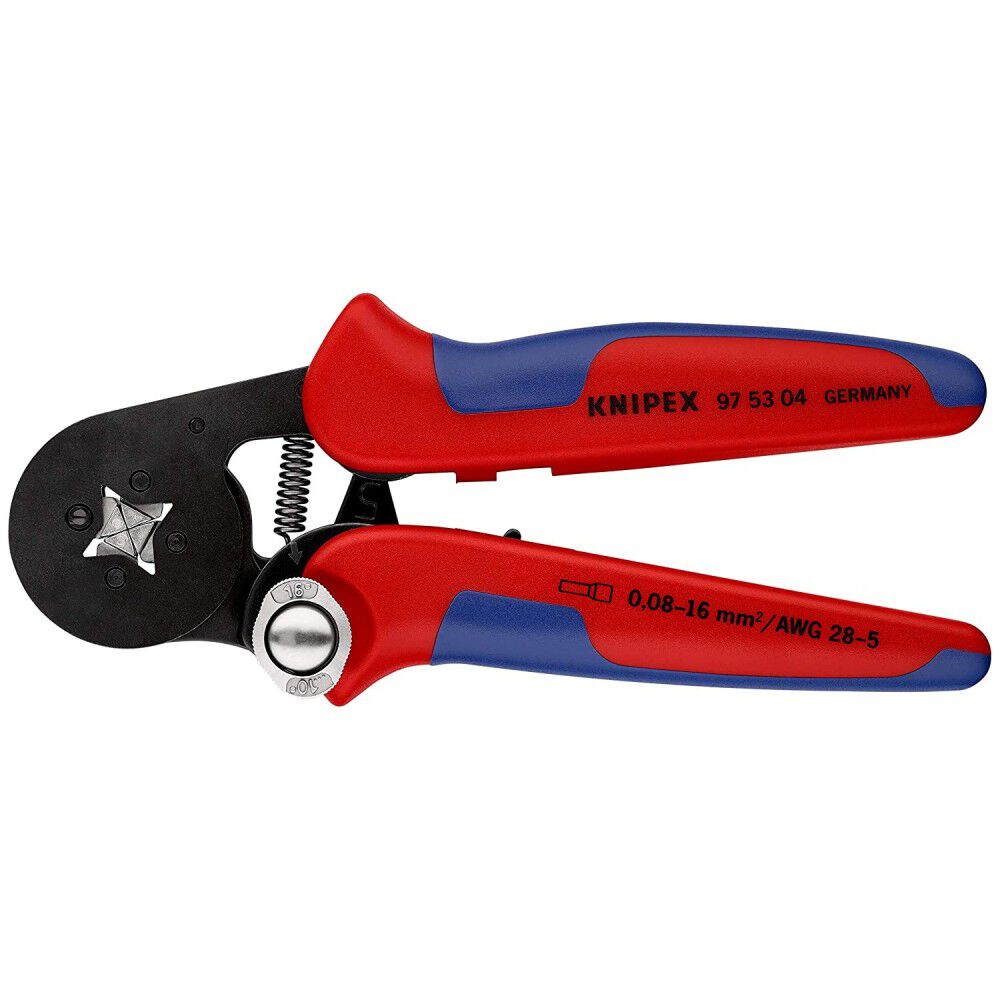 Red 7-in Self-Adjusting Crimping Pliers for End Sleeves with Comfort Grip Handle 97 53 04