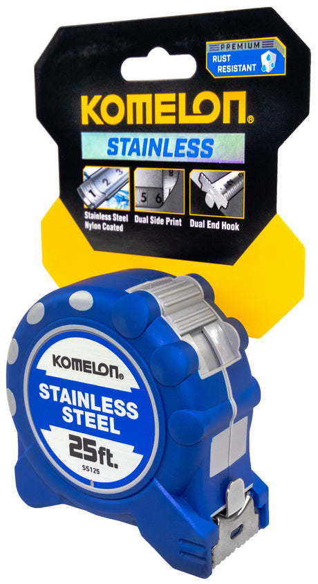 Stainless Steel Gripper 25-ft Tape Measure SS125