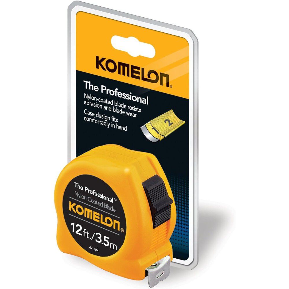 The Professional Tape Measure, 12ft x 5/8 Inch, Yellow 4912IM