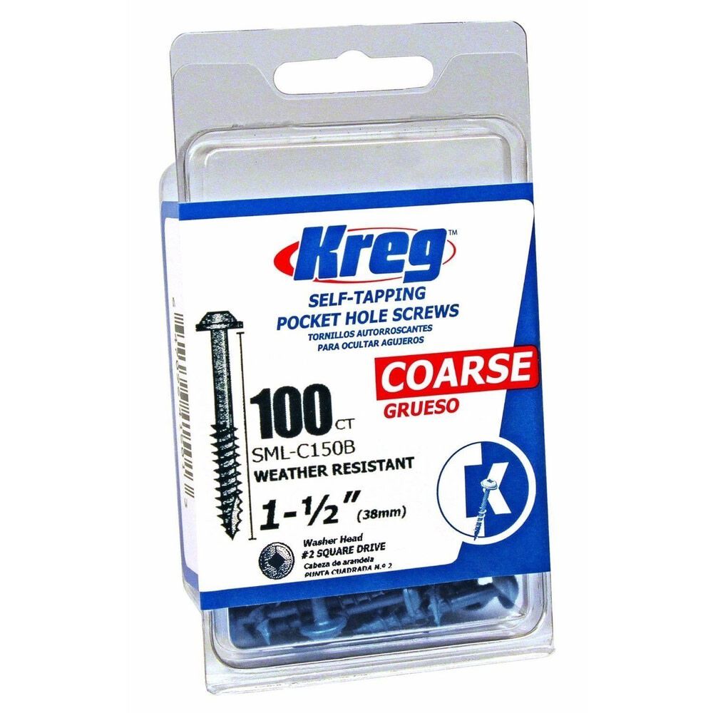 1-1/2in #8 CRS WH Blue-Kote Pocket Screw - 100ct SML-C150B-100