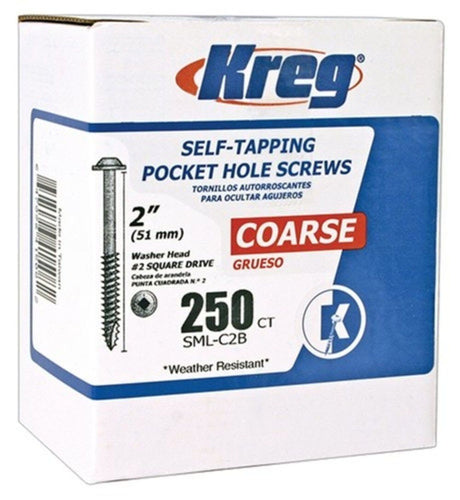 2in #8 CRS WH Blue-Kote Pocket Screw - 250ct SML-C2B-250