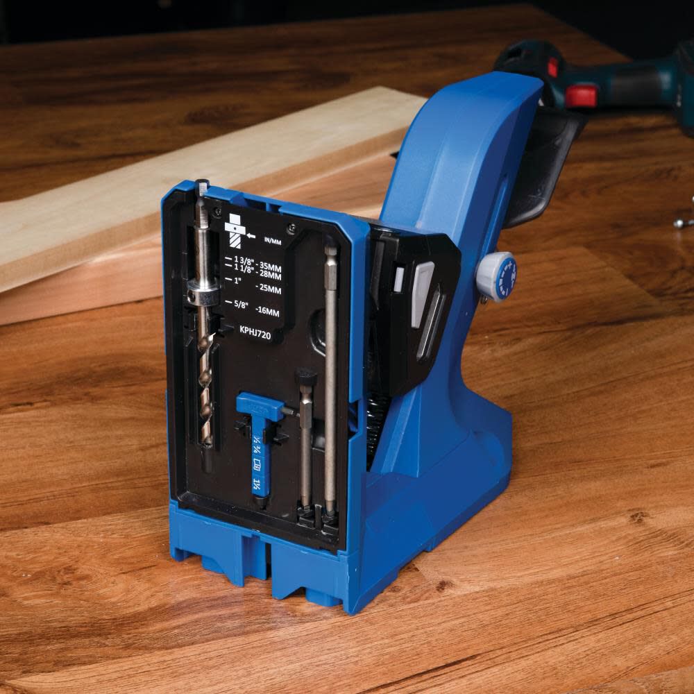 Pocket Hole Jig 720 - Multi-Featured Jig for 1/2-in to 1-1/2-in Thick Materials, Dual-Action Clamping, GripMaxx Anti-Slip KPHJ720