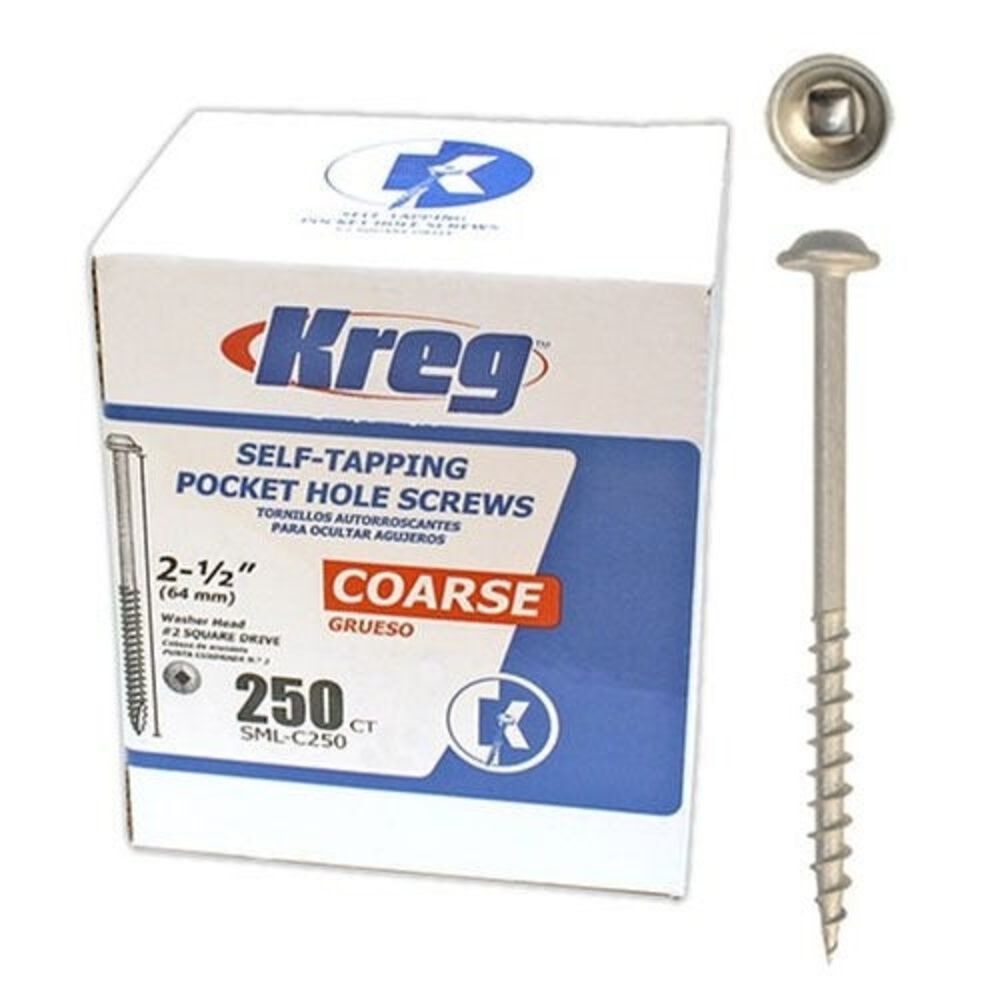 Pocket Screws - 2-1/2in #8 Coarse Washer-Head 250ct. SML-C250-250