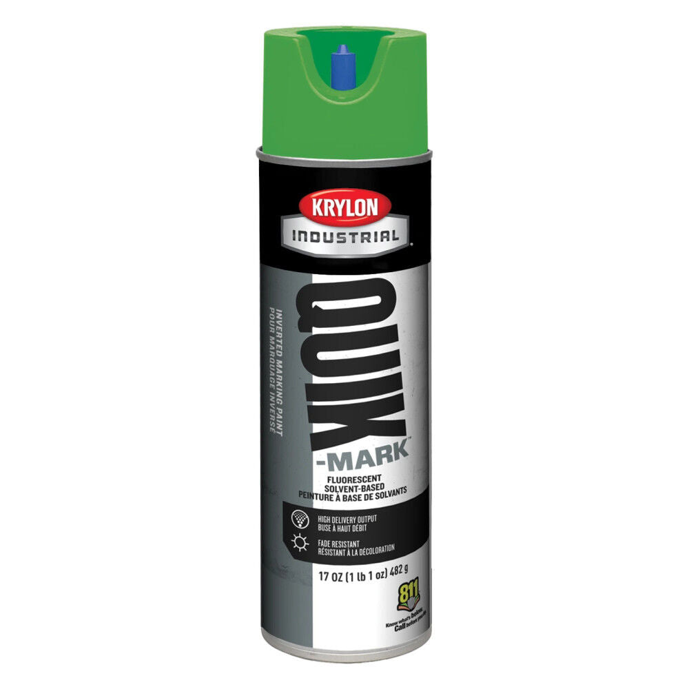 Quik-Mark 17oz Flat Sheen Green Inverted Marking Paint A03631007