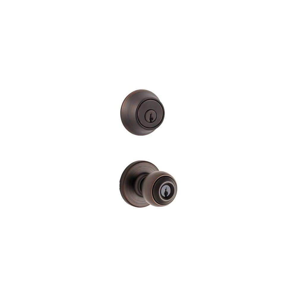 Deadbolt Set Bronze Polo Door Knob & Single Cylinder 96900-333