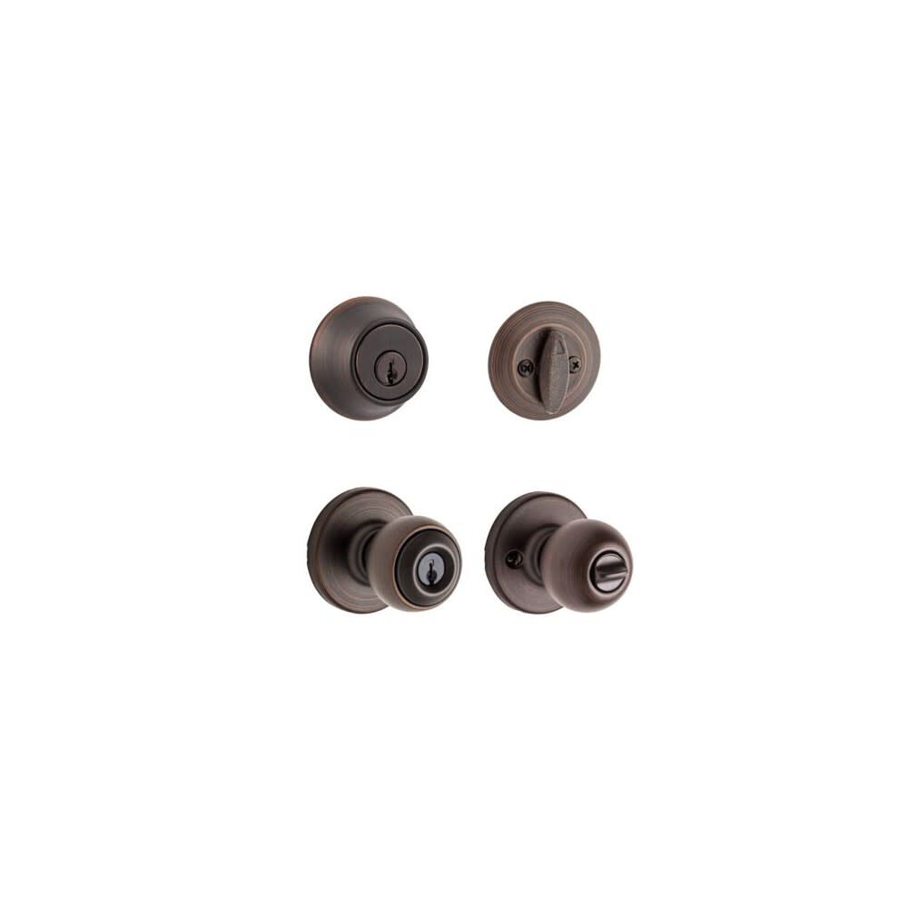 Deadbolt Set Bronze Polo Door Knob & Single Cylinder 96900-333