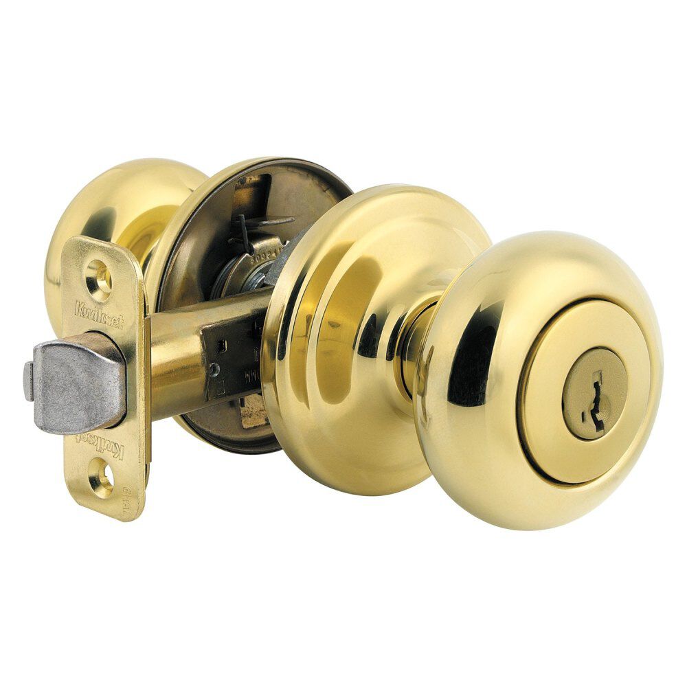 Polished Brass Juno Door Knob & Single Cylinder Deadbolt Set 99910-032