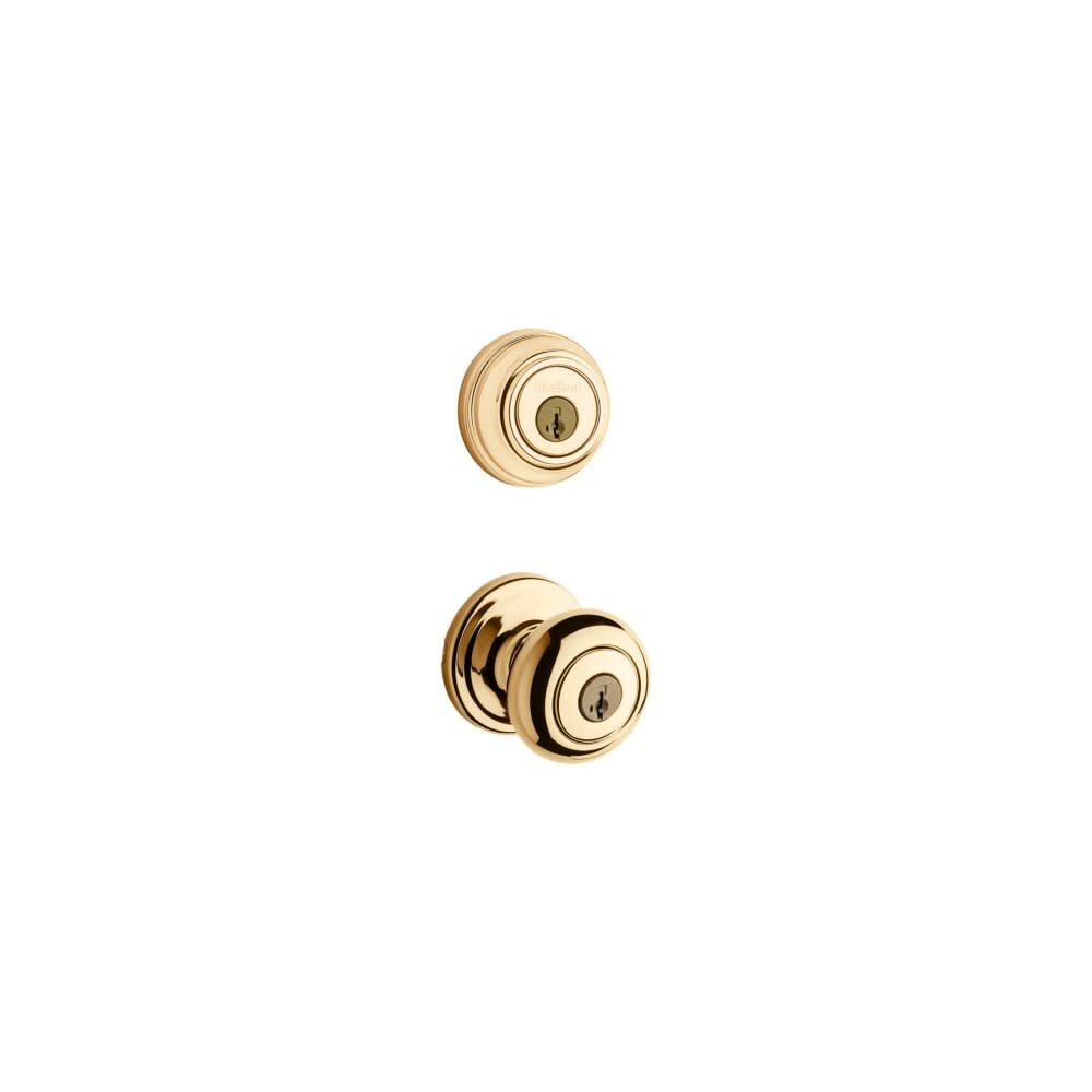 Polished Brass Juno Door Knob & Single Cylinder Deadbolt Set 99910-032