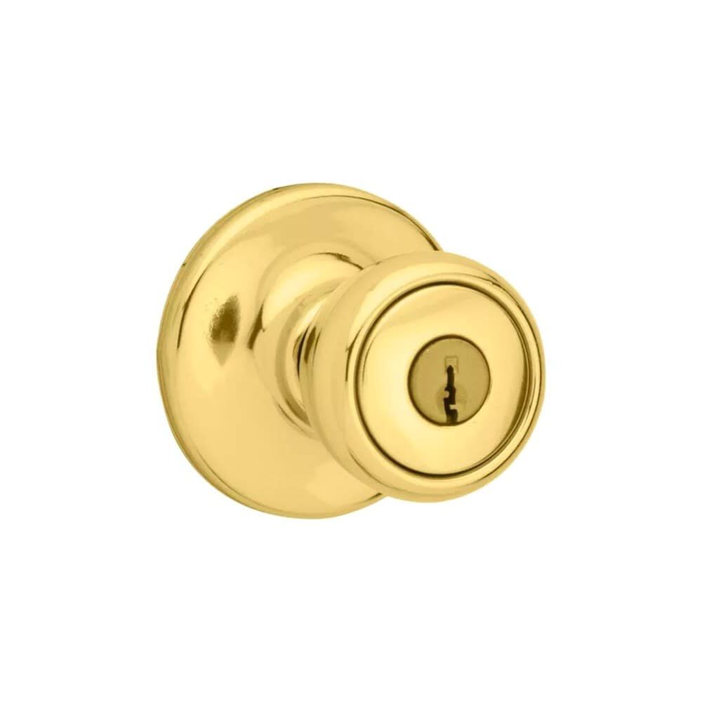 Polished Brass Mobile Home Keyed Entry Lockset Knob 94002-825