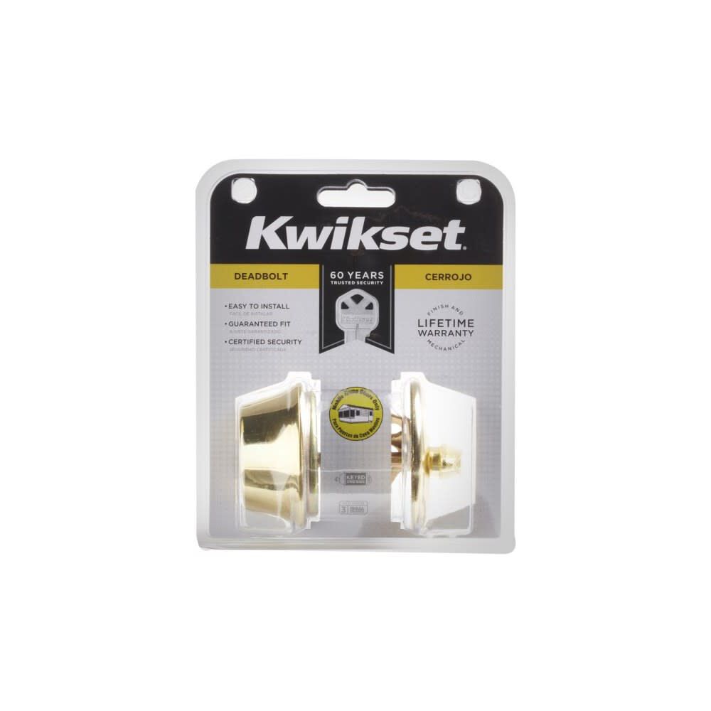 Polished Brass Mobile Home Single Cylinder Deadbolt with Tumbler 96600-668