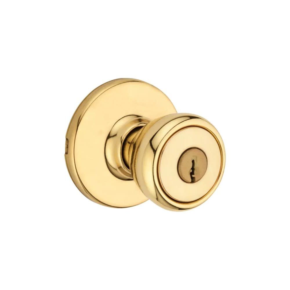 Polished Brass Security Keyed Entry Exterior Tylo Lockset Knob 94002-828