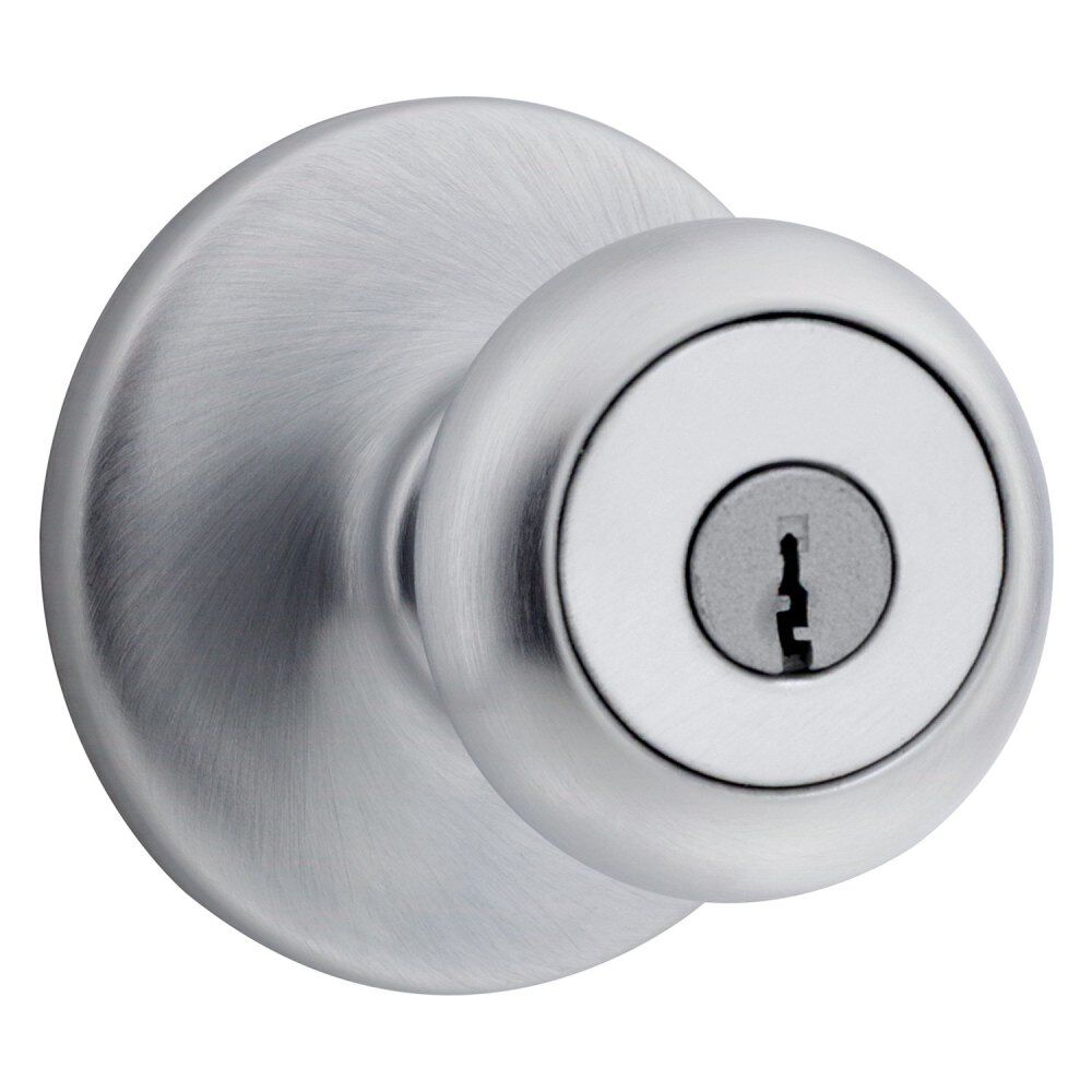 Satin Chrome Mobile Home Keyed Entry Lockset Knob 94002-824