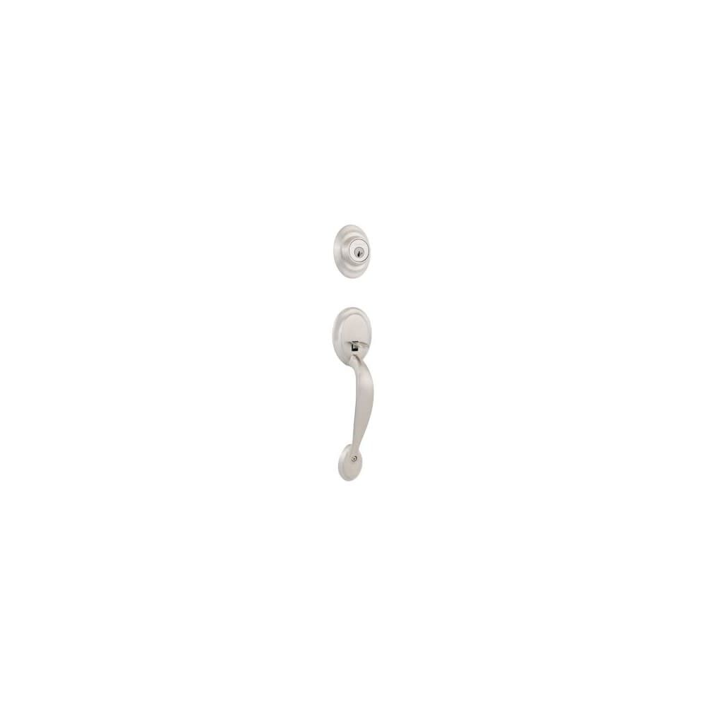 Satin Nickel Dakota Single Cylinder Handleset with Polo Knob 96870-090