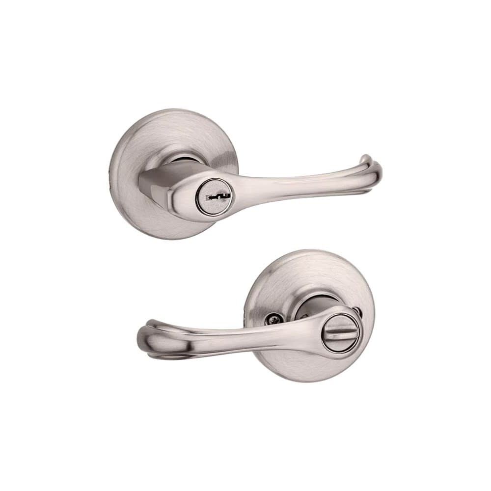 Satin Nickel Keyed Entry Dorian Lockset Door Lever 94050-548