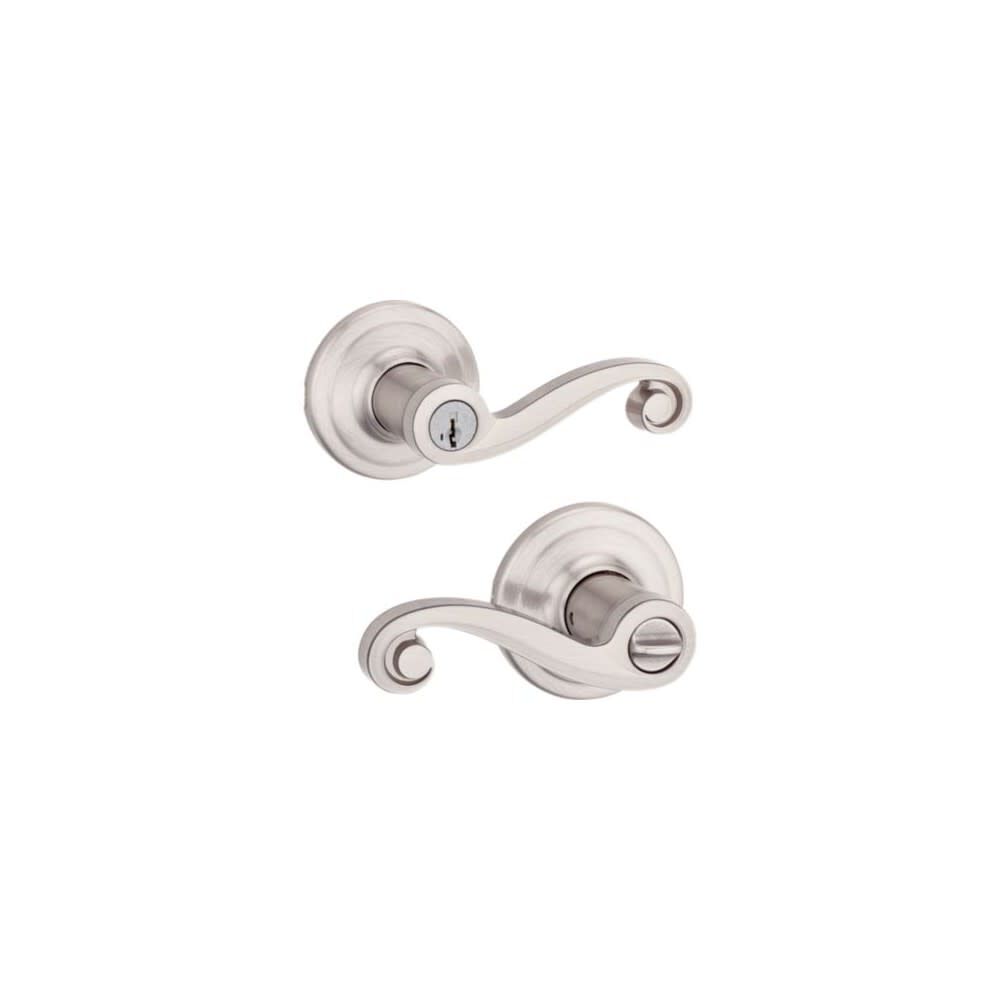 Satin Nickel Signature Series Keyed Entry Lido Door Lever 97402-730