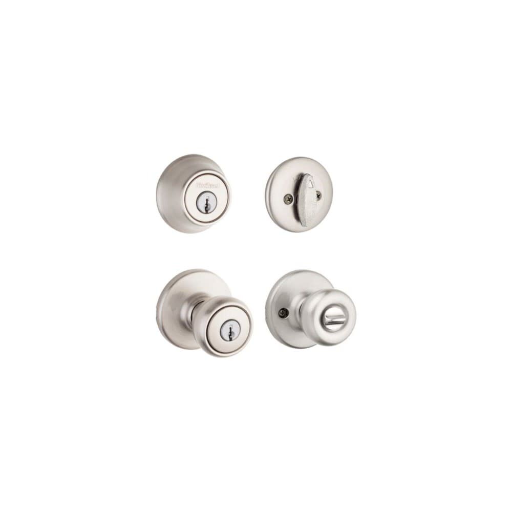 Satin Nickel Tylo Door Knob & Single Cylinder Deadbolt Set 96900-376