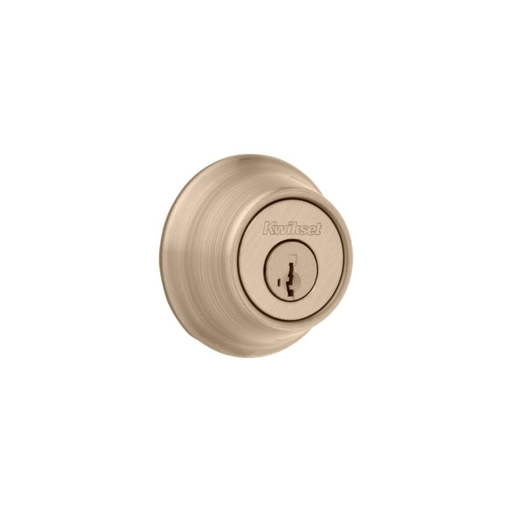 SmartKey Door Deadbolt Antique Brass Single Cylinder 96600-574