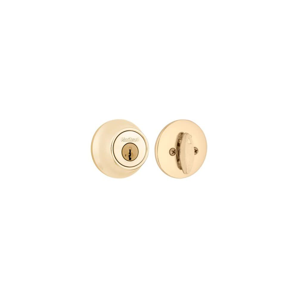 SmartKey Door Deadbolt Polished Brass Single Cylinder 96600-573