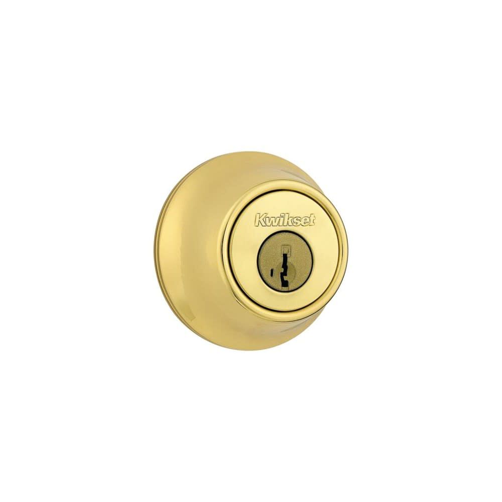 SmartKey Door Deadbolt Polished Brass Single Cylinder 96600-573