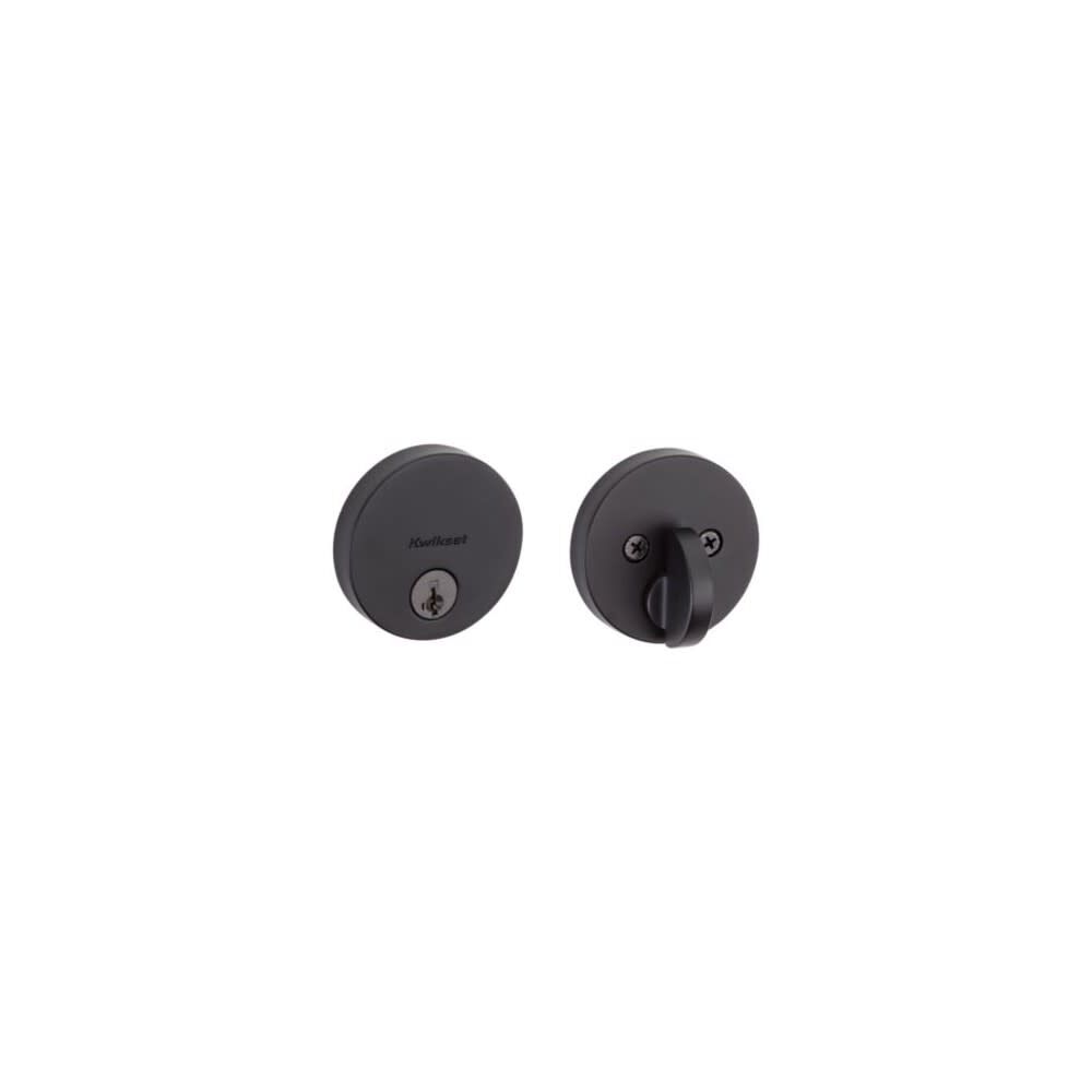 Uptown Deadbolt SmartKey Matte Black Keyed One Side Round 92580-020