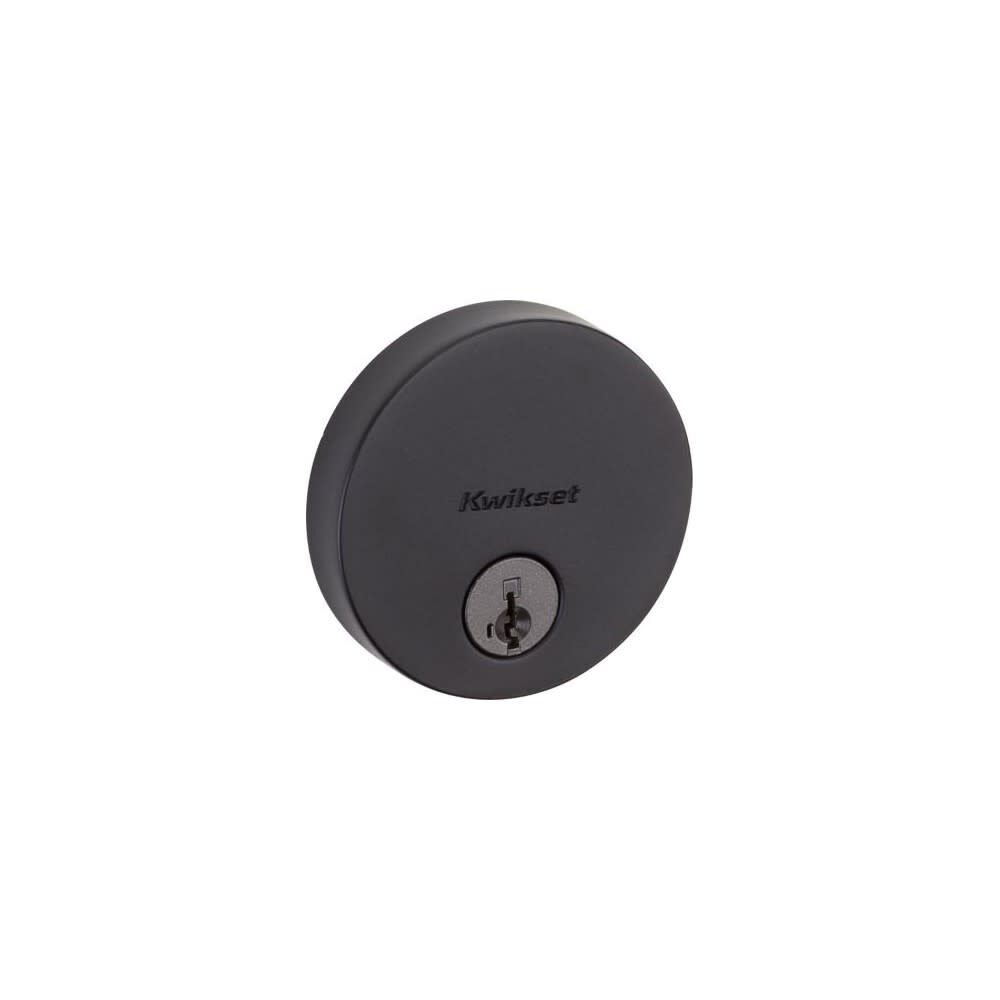 Uptown Deadbolt SmartKey Matte Black Keyed One Side Round 92580-020