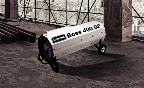 White Boss High CFM Forced Air Open Flame Dual Fuel LP/NG 400K BTU heater BOSS 400 DF