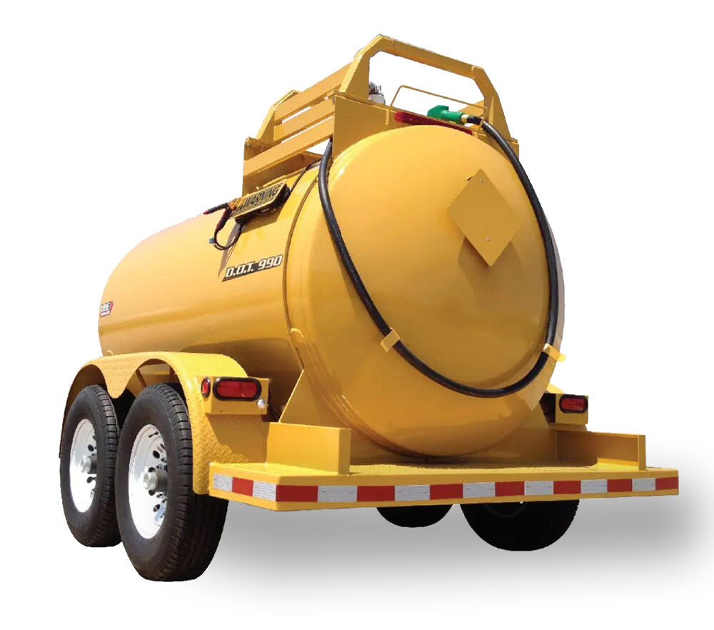 1000 Gallon D.O.T. Diesel Fuel Tank with Trailer - Yellow DOT990