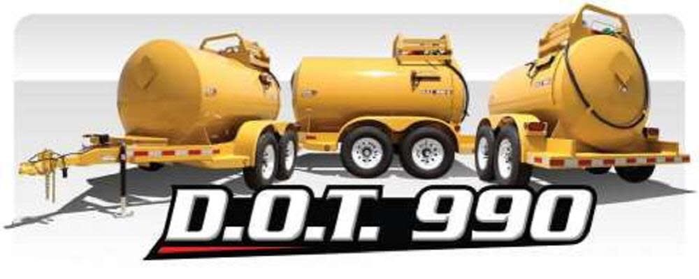 1000 Gallon D.O.T. Diesel Fuel Tank with Trailer - Yellow DOT990