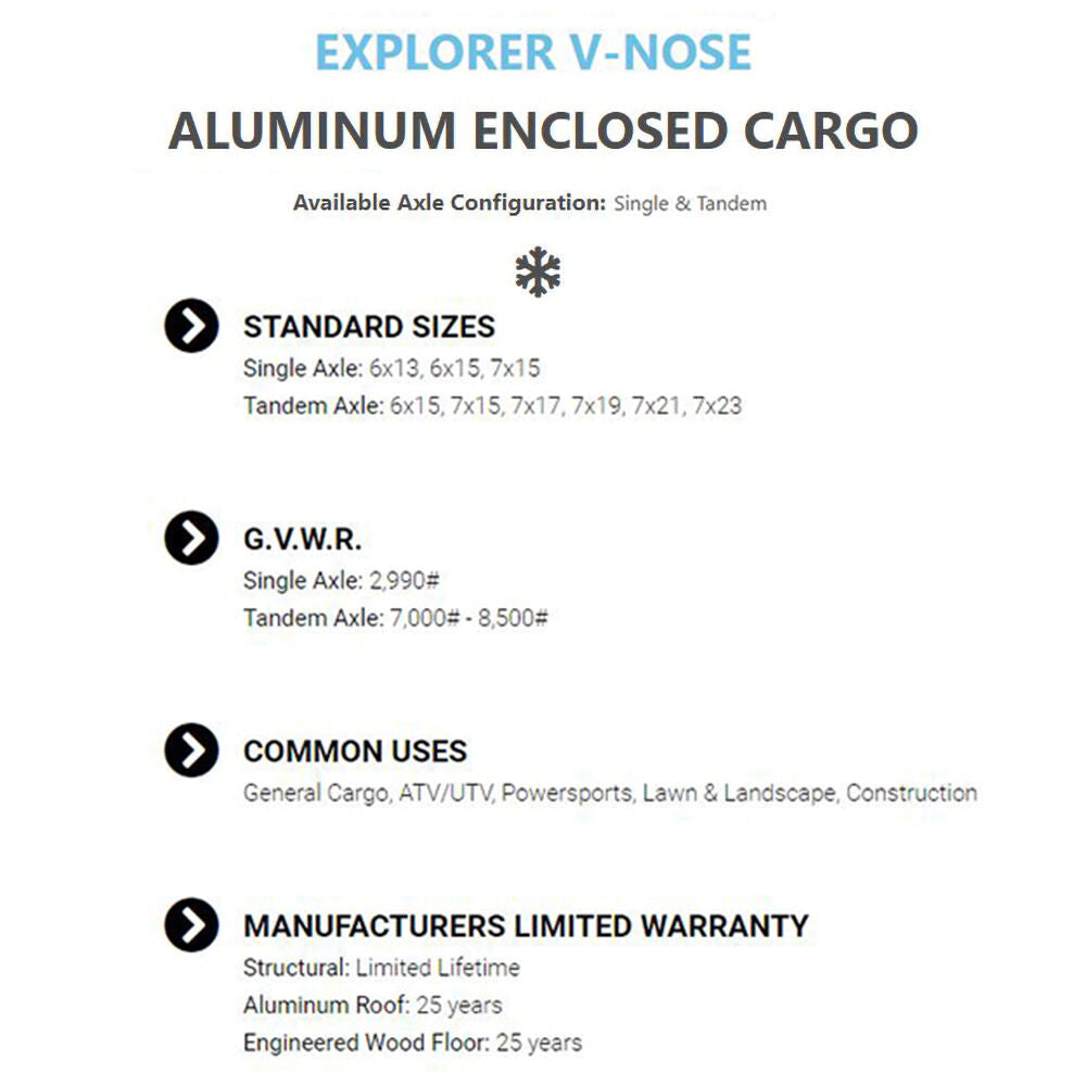 Premium Trailers 6'x15' Flat Top Series Aluminum V-Nose 6X15FTVSA30